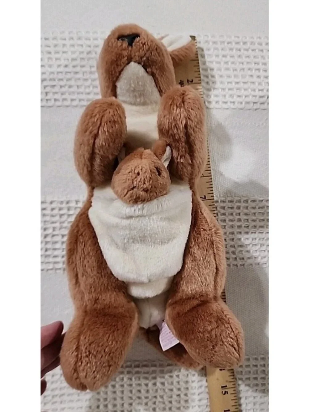 VTG TY Kangaroo‎ With Baby Plush POUCH The Beanie Buddies Collection 14